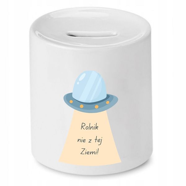Skarbonka Prezent Dla Rolnika Nie Z Tej Ziemi Z Nadrukiem Ze Zdjęciem zdjęcie 1