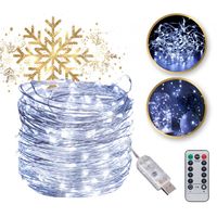 światełka lampki na żyłce 200 led usb + programator zimne białe lamp38b