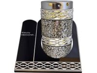 ZNICZ ZNICZE LAMPION NA GRÓB TUBA MZK SREBRO+ŚWIECA BRK