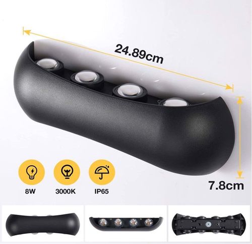 Kinkiet Wewnętrzny Zewnętrzny  Led 8W Ip65 na Arena.pl