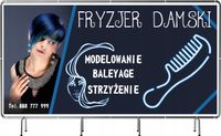 BANER REKLAMOWY 100x50cm FRYZJER DAMSKI gotowy projekt w cenie DUŻO WZORÓW