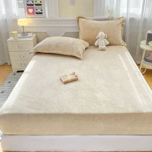 PRZEŚCIERADŁO Z GUMKĄ 90x200 PLUSZOWE POLAROWE MIŚ MIĘKKIE CIEPŁE KREMOWY na Arena.pl