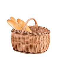 Duży kosz na zakupy z wikliny ekologiczna torba robota ręczna rzemieślnicza kosz na grzyby 48x35 H28/40 cm