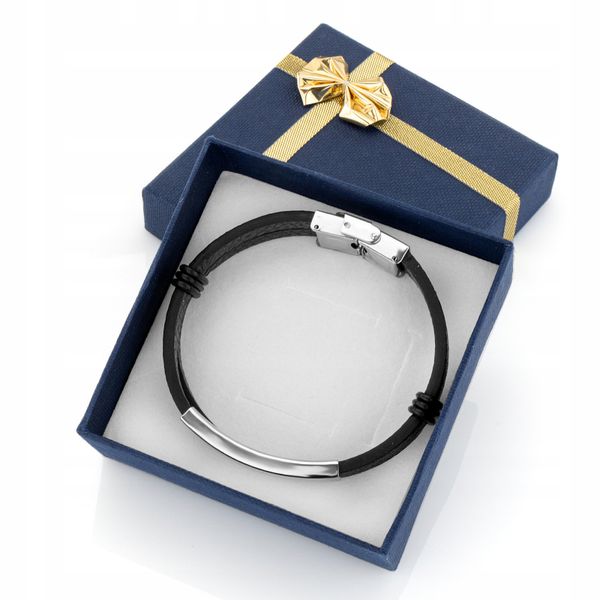 BRANSOLETKA MĘSKA PREZENT DLA NIEGO GRAWER STAL zdjęcie 4