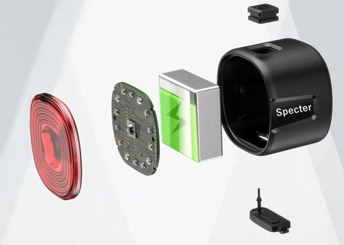 Lampka rowerowa czerwona SPECTER WT09 tył tylna do tyłu 100 godzin pracy na Arena.pl