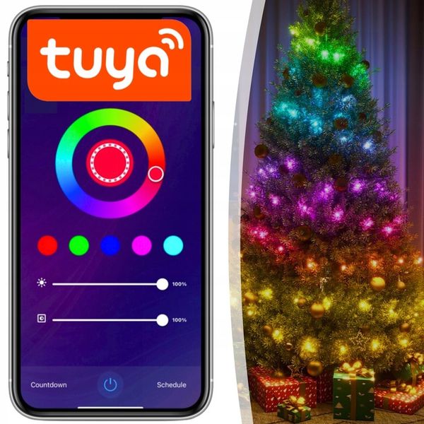 LAMPKI CHOINKOWE 100LED MULTIKOLOR ŚWIĄTECZNE SMART WIFI TUYA PILOT 10M zdjęcie 13