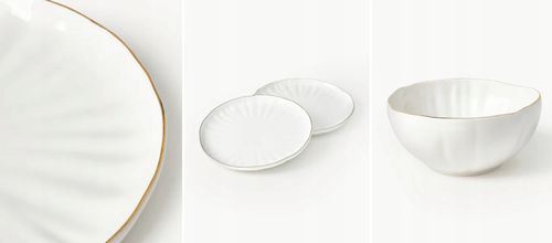 Komplet naczyń śniadaniowych z porcelany z reliefem Sali, dla 4 osób na Arena.pl