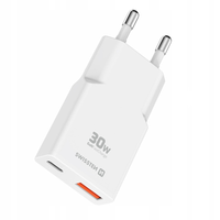 SZYBKA ŁADOWARKA SIECIOWA GaN 1x USB-C 30W PD + 1x USB-A QC 3.0 o mocy 18 W