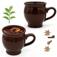 Komplet 2x KUBEK kamionkowy DO GRZAŃCA na grzane wino piwo zestaw do wina