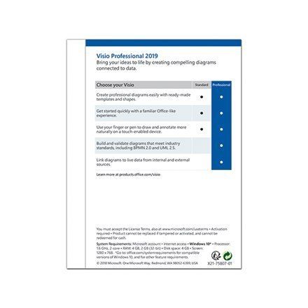 Microsoft D87-07425 Visio Pro 2019 ESD, Multilingual na Arena.pl