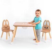 Zestaw mebli dziecięcych Mamabrum ze stolikiem ze schowkiem i 2 krzesełkami