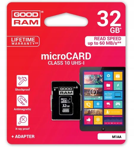 32GB KARTA MICROSD GOODRAM MICRO CLASS 10 SDHC +AD na Arena.pl