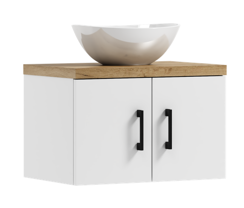 Szafka łazienkowa wisząca MARKUS 80 biały/dąb  z umywalką Eliza B (W3) na Arena.pl