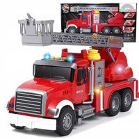 DUŻA AUTO STRAŻ POŻARNA LEJE WODĄ ŚWIATŁO GUMOWE KOŁA DŹWIĘK NAPĘD OGROMNY