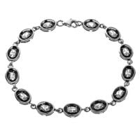 SREBRNA BRANSOLETA OWALE Z CYRKONIAMI SREBRO PRÓBY 925