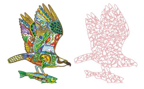 Puzzle Drewniane dla dzieci iRybołów Osprey w pudełku drewnianym na Arena.pl