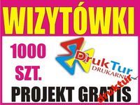 WIZYTÓWKI 1000 sztuk + PROJEKT ulotki druk OKAZJA