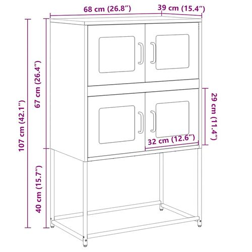 Komoda biała 68x39x107 cm stal na Arena.pl