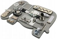 TABLICA SENSORYCZNA MANIPULACYJNA DREWNIANA MONTESSORI SŁOŃ EDUKACYJNA