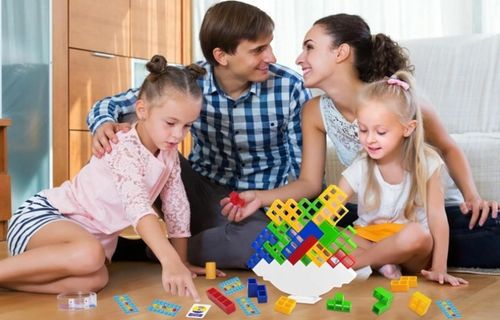 48-CZĘŚCIOWA GRA RÓWNOWAŻĄCA EDUKACYJNA UKŁADANKA DLA DZIECI TETRA TOWER 3D na Arena.pl