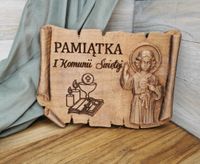 Pamiątka Pierwszej Komunii Świętej grawer prezent obraz Jezus IHS