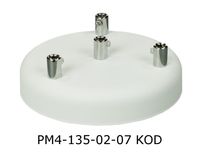 Podsufitka metalowa 4 otwory biała + chrom 135 mm