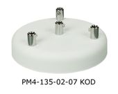 Podsufitka metalowa 4 otwory biała + chrom 135 mm