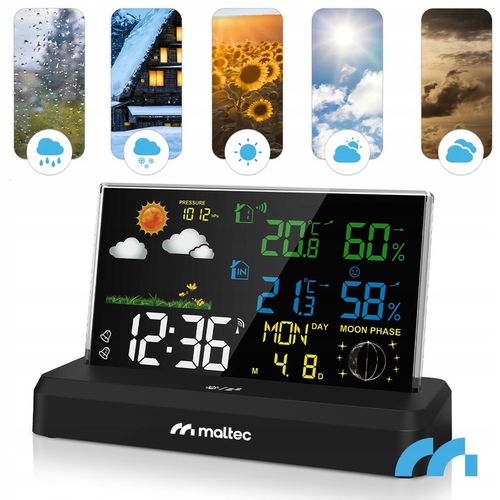 BEZPRZEWODOWA STACJA POGODY TERMOMETR HIGROMETR BAROMETR CZUJNIK na Arena.pl