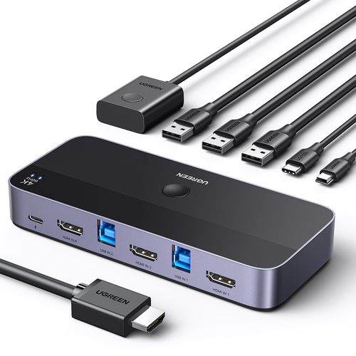 2w1 przełącznik switch hdmi / usb-a / usb-b / usb-c / microusb czarny na Arena.pl