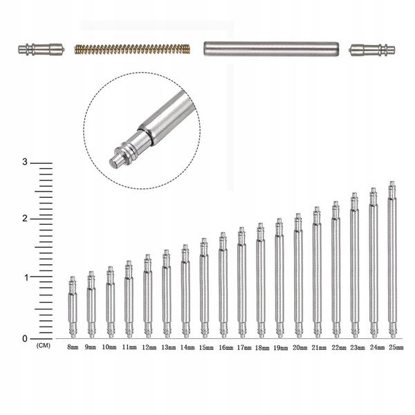 Teleskopy do paska Zestaw naprawczy paska do zegarków 8-25mm 360szt zdjęcie 9