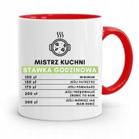 Kubek Czerwony Dla Kucharza Stawka Godzinowa Z Nadrukiem Ze Zdjęciem