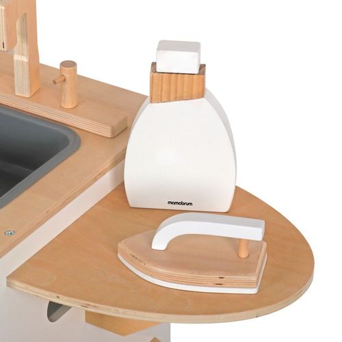 DREWNIANA PRALKA XXL - Z ŻELAZKIEM, KOSZEM, UMYWALKĄ - PRANIE MONTESSORI na Arena.pl