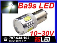 żarówka LED T4W Ba9s 6 x 5730 Power SMD LED soczewka 12v 24v
