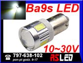 żarówka LED T4W Ba9s 6 x 5730 Power SMD LED soczewka 12v 24v