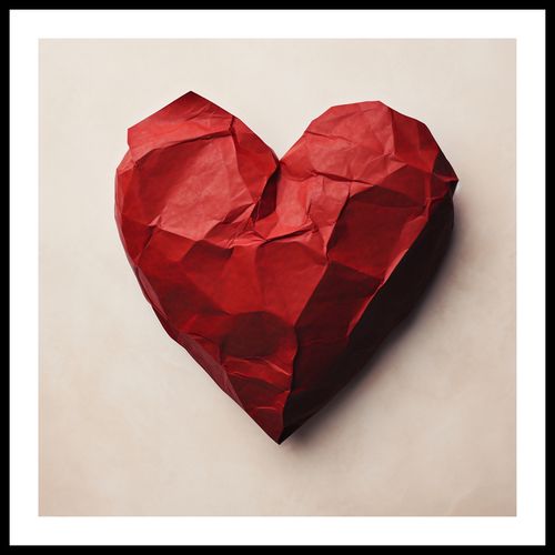 Plakat 50x50cm Kreślone Serce na Arena.pl