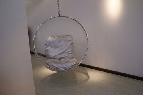 Fotel Bańka transparent/srebrna poduszka D2 na Arena.pl