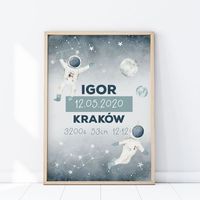 Plakat Metryczka Kosmos P318- rozmiar plakatu 40 cm x 50 cm