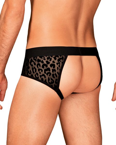 Czarne Męskie Slipki Z Wycięciem Azmeron Jockstrap Obsessive L/XL zdjęcie 1