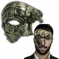 MASKA STEAMPUNK CYBORG ROBOT MASZYNA NA TWARZ KARNAWAŁ HALLOWEEN COSPLAY