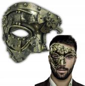 MASKA STEAMPUNK CYBORG ROBOT MASZYNA NA TWARZ KARNAWAŁ HALLOWEEN COSPLAY