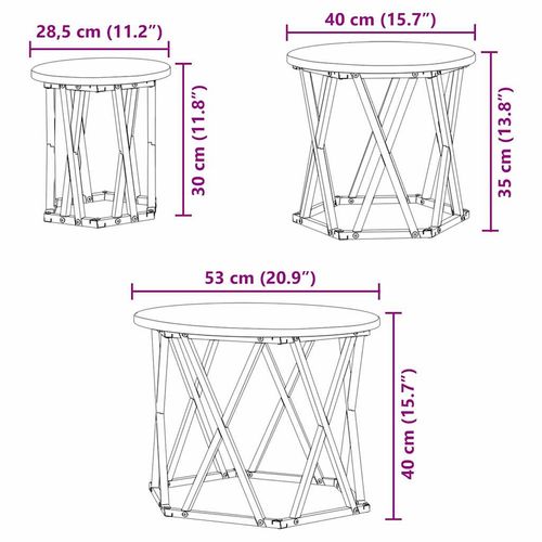 Stolik boczny do nestingu 3 pcs dąb sonoma 53 x 53 x 40 cm na Arena.pl