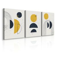 OBRAZY NA PŁÓTNIE SET ABSTRAKCJA FIGURY GEOMETRYCZNE STYL BOHO 90cm x 40cm