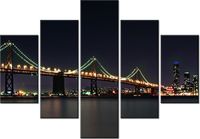 70 100CM OBRAZ 5 ELEM NOCNE ZDJĘCIE MOSTU TANEL TEEMUSK DRUK PŁÓTNO