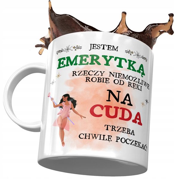 Kubek Dla Emerytki Jestem Emerytką Prezent Z Nadrukiem Ze Zdjęciem zdjęcie 1