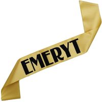 Emeryt  - złota szarfa z czarnym nadrukiem