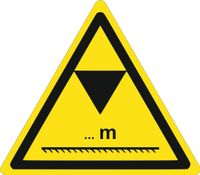 Znak Uwaga - ograniczenie wysokości grawerowana 10x10 cm dużo wzorów