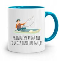 Kubek Błękitny Wędkarza Rybaka Nie Zdradza Prezent Z Nadrukiem Ze Zdjęciem