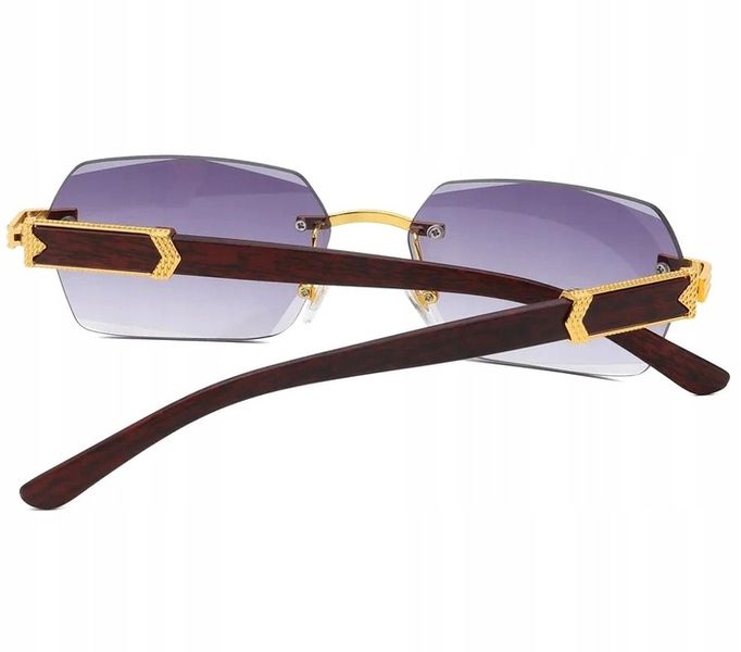 Okulary Przeciwsłoneczne bezramkowe prostokątne Damskie męskie UV400 Brąz zdjęcie 5