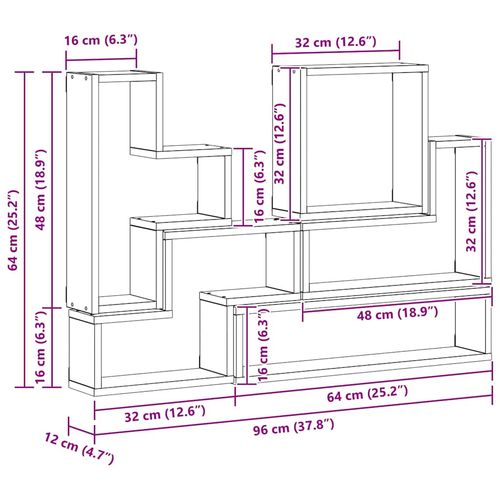 Sześcian na ścianę z półką Inny dąb artisan 96 x 12 x 64 cm na Arena.pl