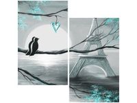 70X50CM OBRAZ PTAKI ROMANTYCZNYM PARYŻU ŚCIAN